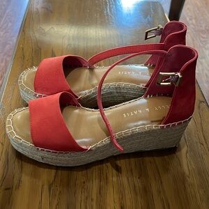 Kelly and Katie sandals, coral color, 6.5